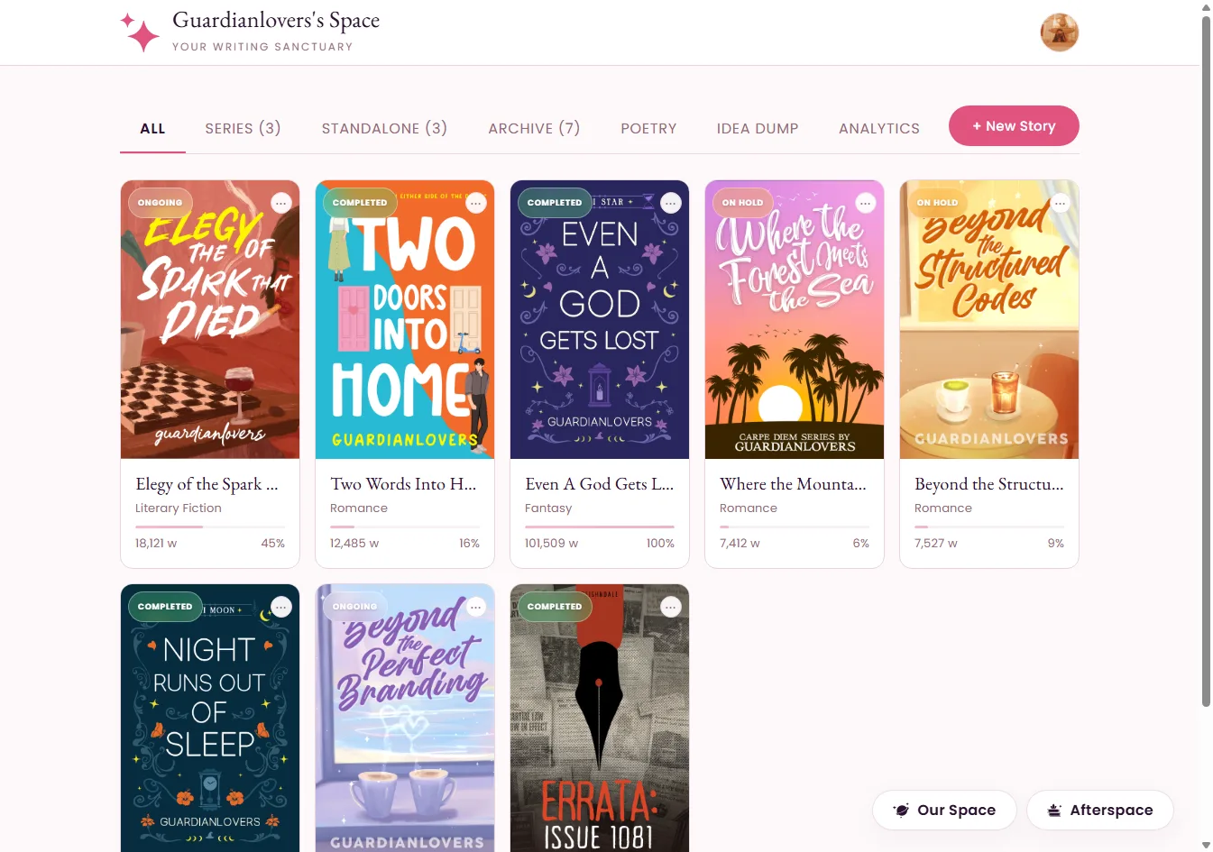 OurSpace home screen